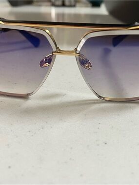 DITA Men's Gold Frame Sunglasses with Purple Gradient Lenses